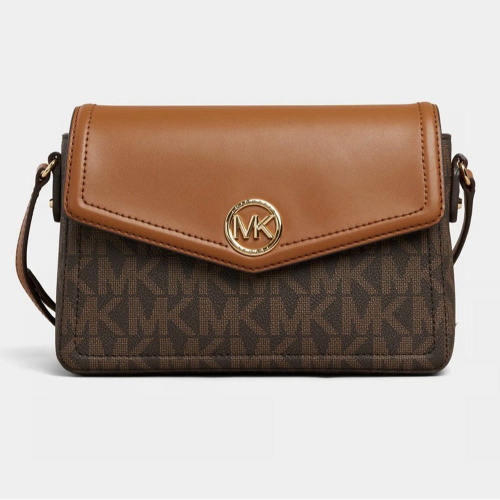 Michael Kors Brown and Tan Crossbody Bag NWOT